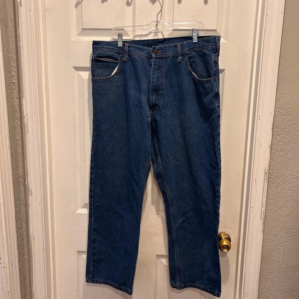 Key Apparel Mens 38x30 Straight Leg Denim Jeans Medium Wash Blue 4730‎ Workwear